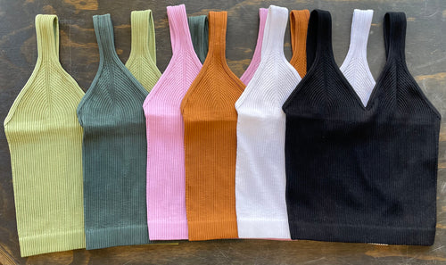 Under My Skin Ribbed Cropped Tank - Multiple Options