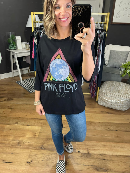 Pink Floyd Oversized Graphic Top - Black