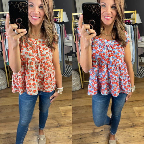 New Life Floral Peplum Blouse - Multiple Options