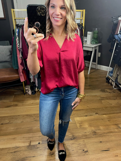 Under The Mistletoe V-Neck Blouse - Multiple Options