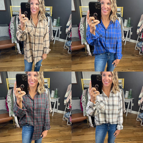 Jemma Boyfriend Plaid Button Up - Multiple Options